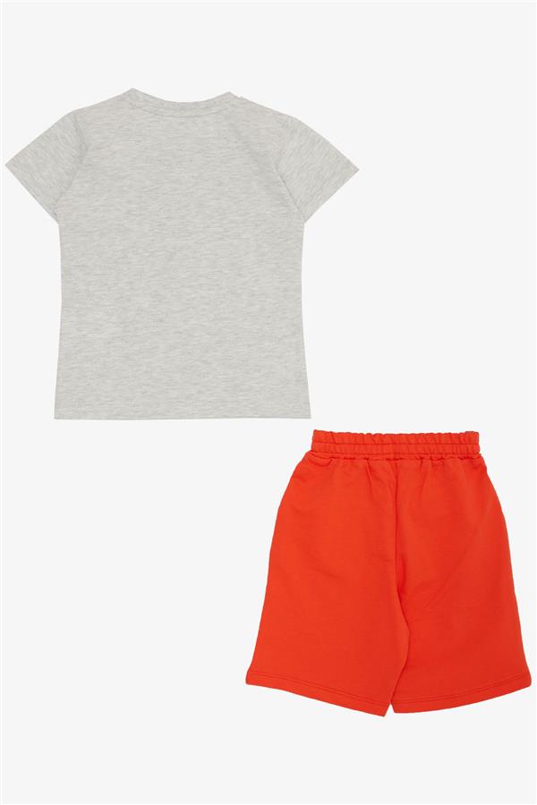 Baby Boy Shorts Set with Strong Friends Theme, Light Grey Melange (9 Months-3 Years)