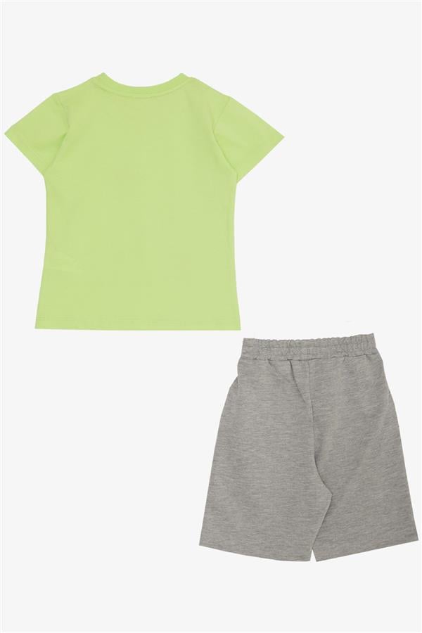 Baby Boy Shorts Set with Strong Friends Theme, Pistachio Green (9 Months-3 Years)
