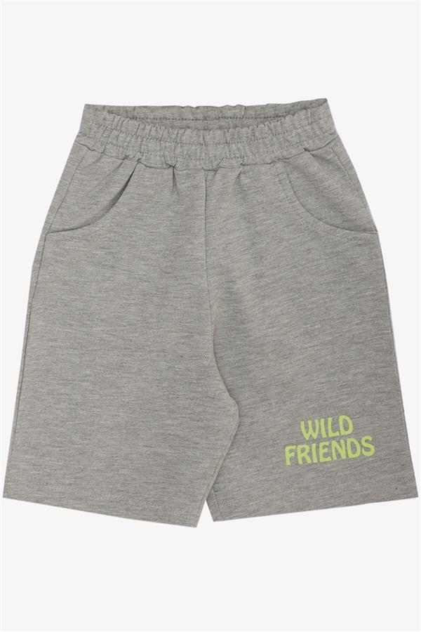 Baby Boy Shorts Set with Strong Friends Theme, Pistachio Green (9 Months-3 Years)
