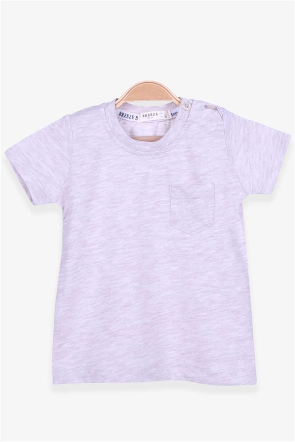 Baby Boy T-Shirt with Pockets, Beige Melange (9 Months-3 Years)
