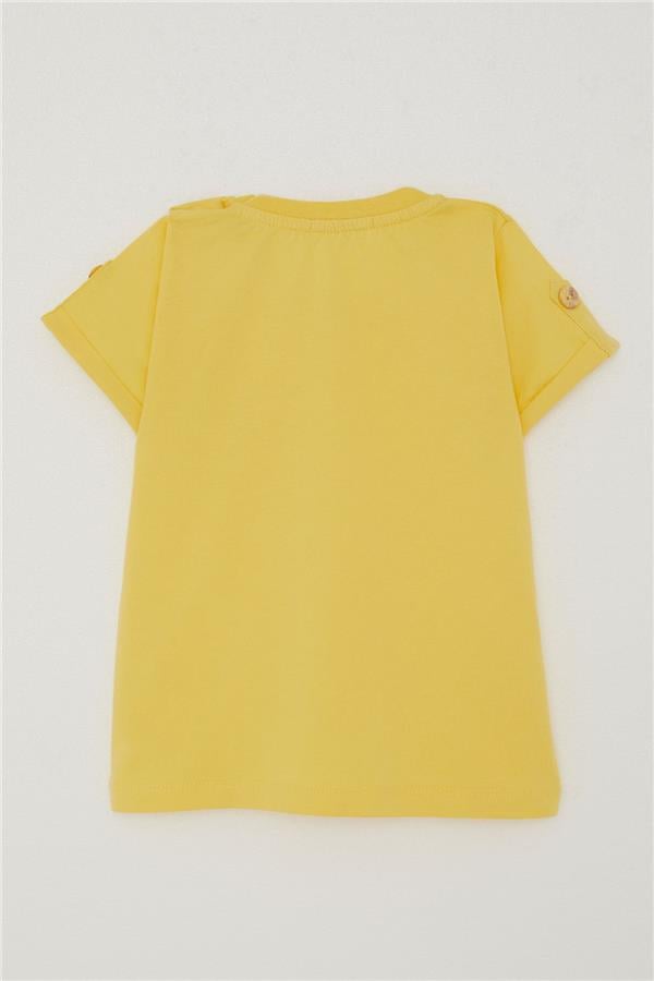 Baby Boy T-Shirt with Pockets, Buttoned Sleeves, Yellow (9 Months-3 Years)