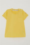 Baby Boy T-Shirt with Pockets, Buttoned Sleeves, Yellow (9 Months-3 Years)