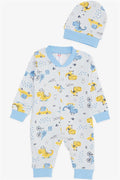 Baby Boy Romper Fun Dinosaur Design White (0-6 Months)