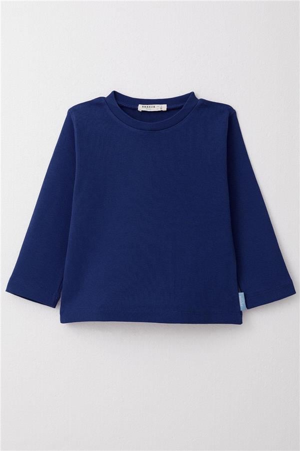 Baby Boy Long-Sleeve T-Shirt Basic Navy Blue (1-2 Years)