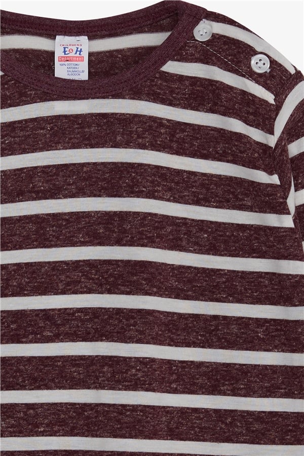 Baby Boy Long-Sleeve T-Shirt, Striped, Plum (9 Months-1.5 Years)