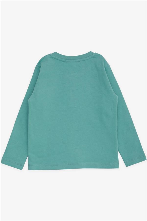 Baby Boy Long-Sleeve T-Shirt with Pockets, Buttons, and Emblem, Mint Green (9 Months-1.5 Years)