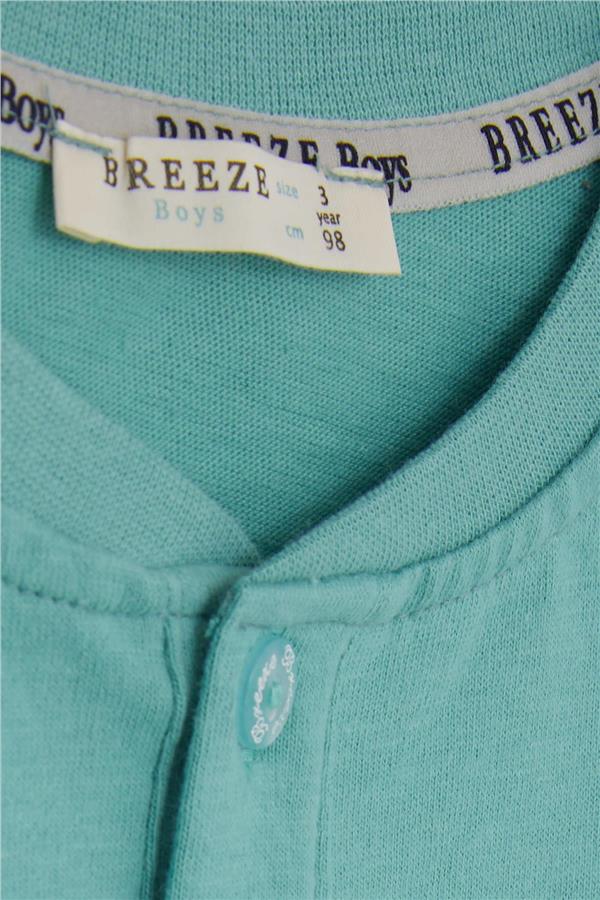 Baby Boy Long-Sleeve T-Shirt with Pockets, Buttons, and Emblem, Mint Green (9 Months-1.5 Years)