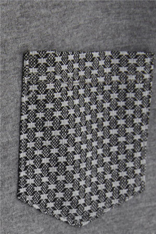 Baby Boy Long-Sleeve T-Shirt with Pockets, Buttons, and Emblem, Dark Grey Melange (9 Months-3 Years)