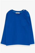 Baby Boy Long-Sleeve T-Shirt with Pockets, Royal Blue (9 Months-2 Years)
