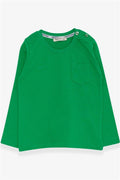 Baby Boy Long-Sleeved T-Shirt with Pockets, Green (9 Months-2 Years)