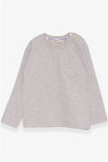 Baby Boy Long-Sleeved T-Shirt with Pockets, Beige Melange (9 Months-3 Years)