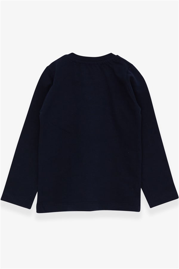 Baby Boy Long-Sleeved T-Shirt with Pockets, Navy Blue (9 Months-1.5 Years)
