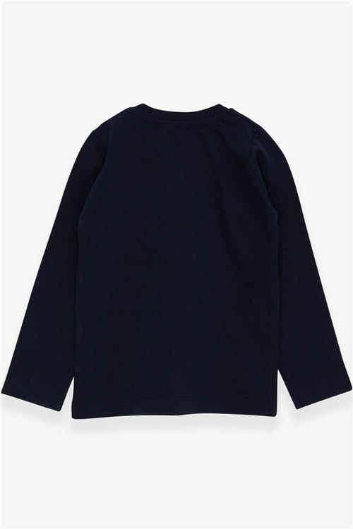 Baby Boy Long-Sleeved T-Shirt with Pockets, Navy Blue (9 Months-1.5 Years)