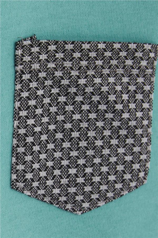 Baby Boy Long-Sleeve T-Shirt with Pockets, Buttons, and Emblem, Mint Green (9 Months-1.5 Years)