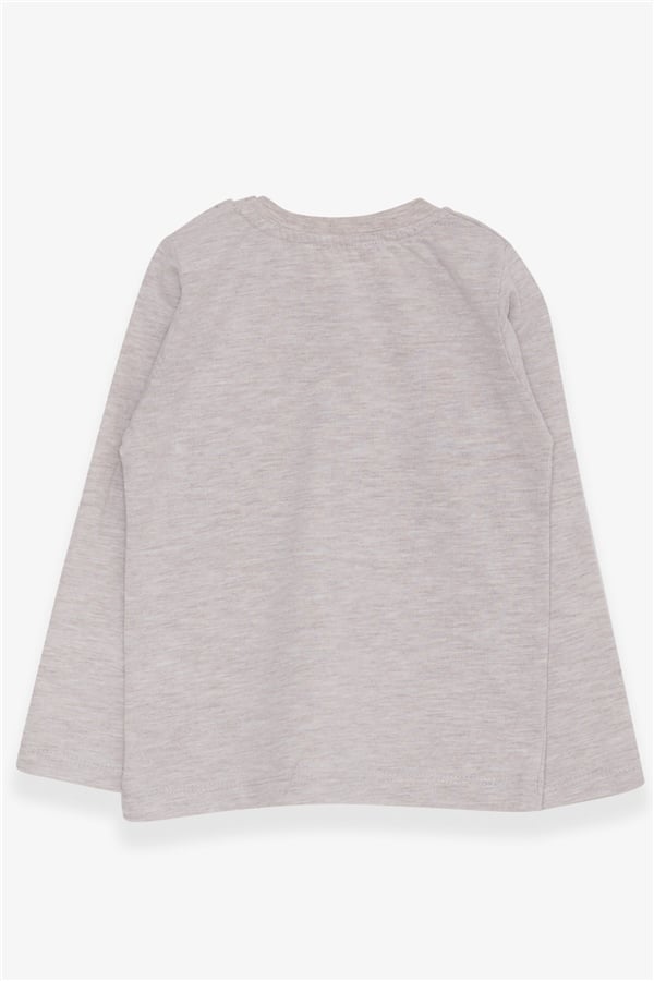 Baby Boy Long-Sleeved T-Shirt with Pockets, Beige Melange (9 Months-3 Years)