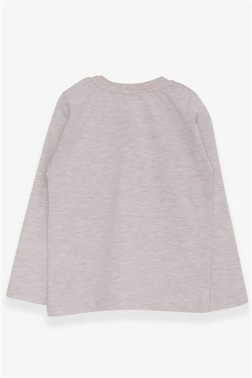 Baby Boy Long-Sleeved T-Shirt with Pockets, Beige Melange (9 Months-3 Years)