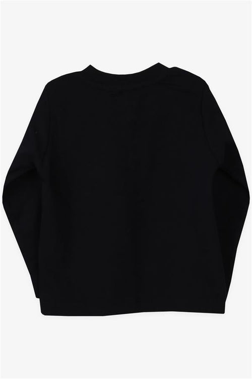 Baby Boy Long-Sleeved T-Shirt with Pockets and Patch, Black (9 Months-1.5 Years)