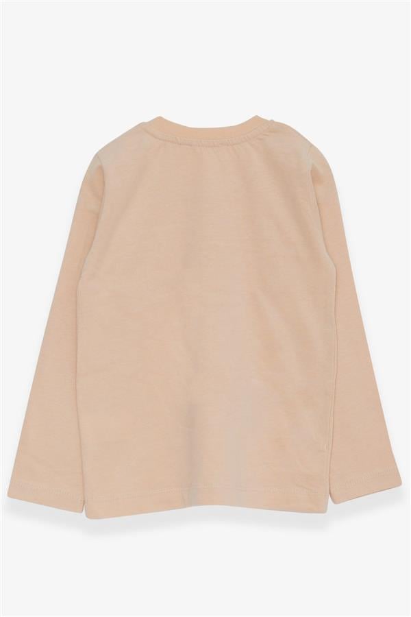 Baby Boy Long-Sleeved T-Shirt with Pockets, Beige (9 Months-3 Years)