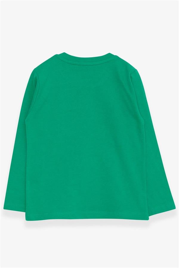 Baby Boy Long-Sleeve T-Shirt with Dinosaur Embroidery, Green (9 Months-3 Years)