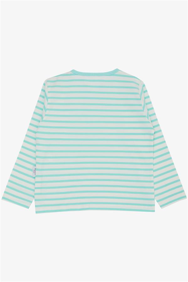 Baby Boy Long-Sleeve T-Shirt, Striped, Aqua Green (9 Months-1.5 Years)