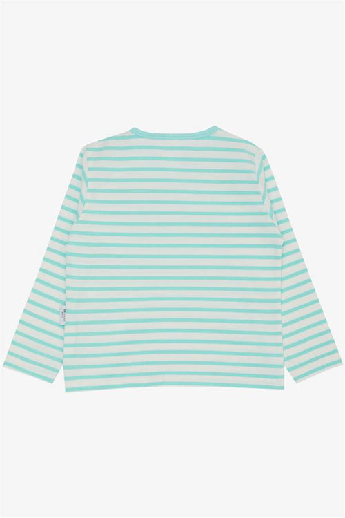 Baby Boy Long-Sleeve T-Shirt, Striped, Aqua Green (9 Months-1.5 Years)