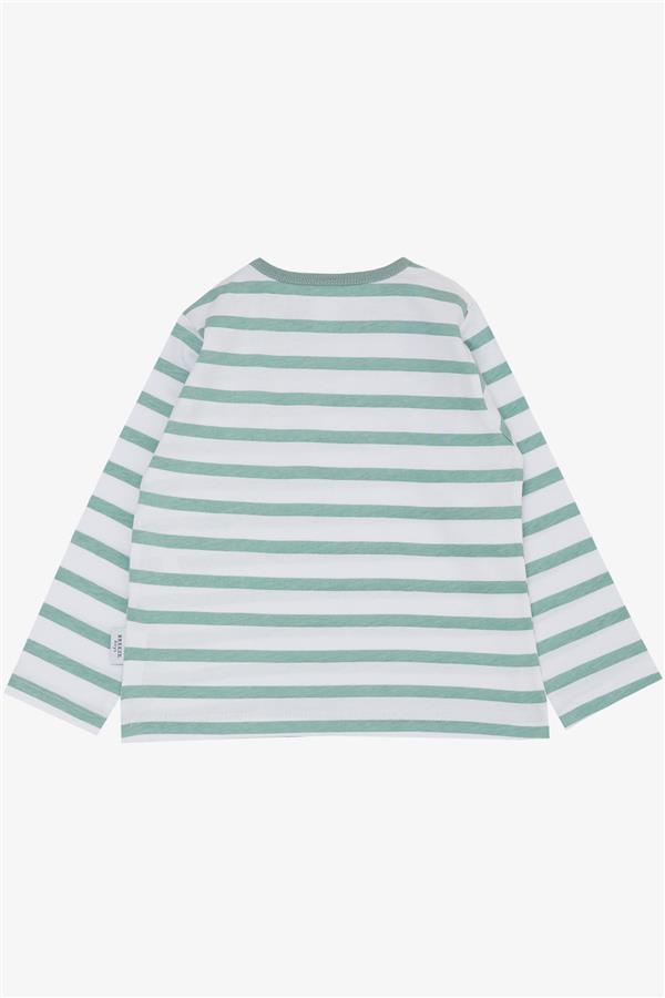 Baby Boy Long-Sleeve T-Shirt, Striped, Aqua Green (9 Months-1.5 Years)