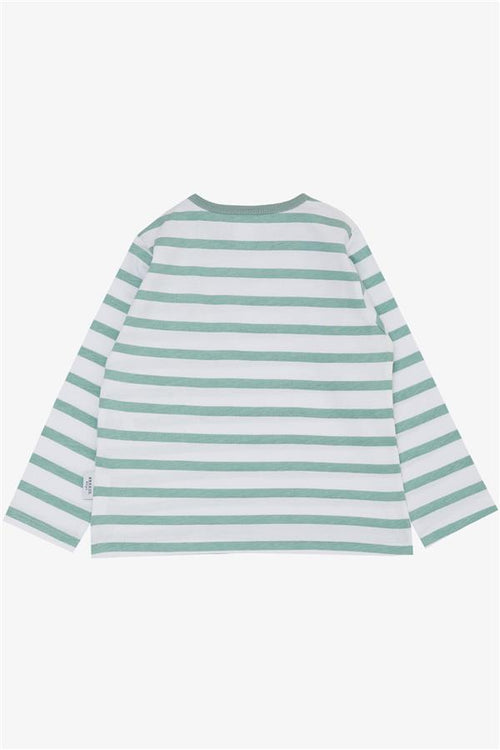 Baby Boy Long-Sleeve T-Shirt, Striped, Aqua Green (9 Months-1.5 Years)
