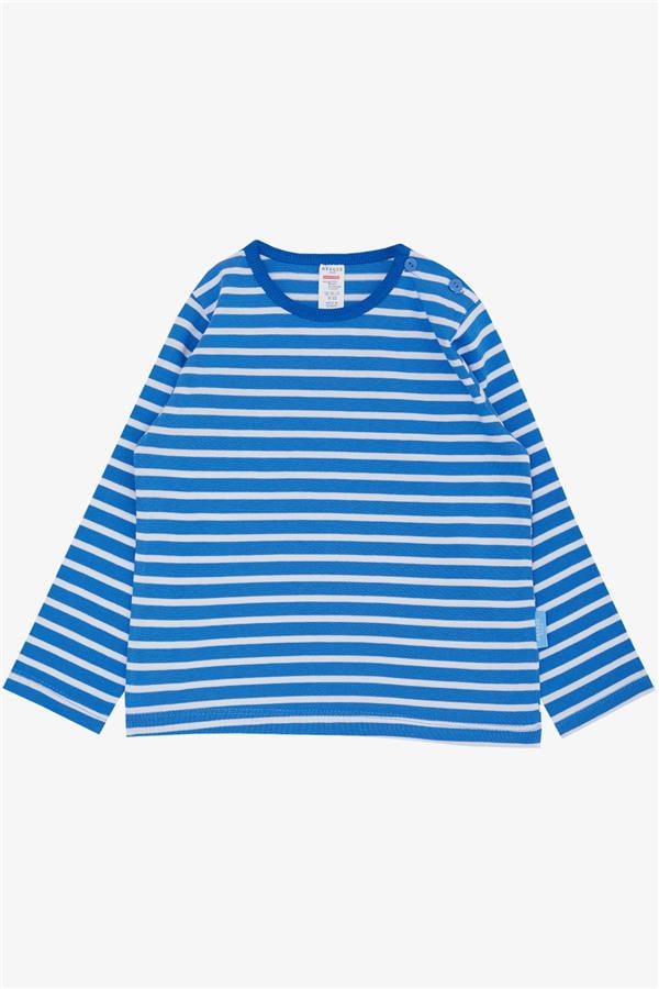Baby Boy Long-Sleeve T-Shirt, Striped Pattern, Royal Blue (9 Months-1 Years)