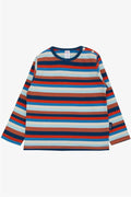 Baby Boy Long-Sleeve T-Shirt with Button Closure, Striped, Colorful, Mixed Colors (9 Months-1.5 Years)
