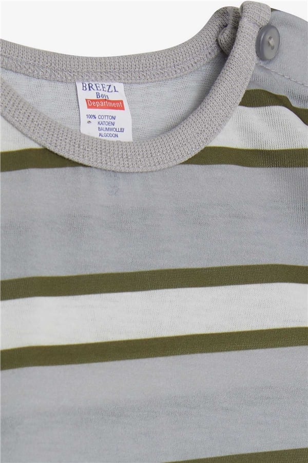 Baby Boy Long-Sleeve T-Shirt, Striped Pattern, Mixed Colors (9 Months)