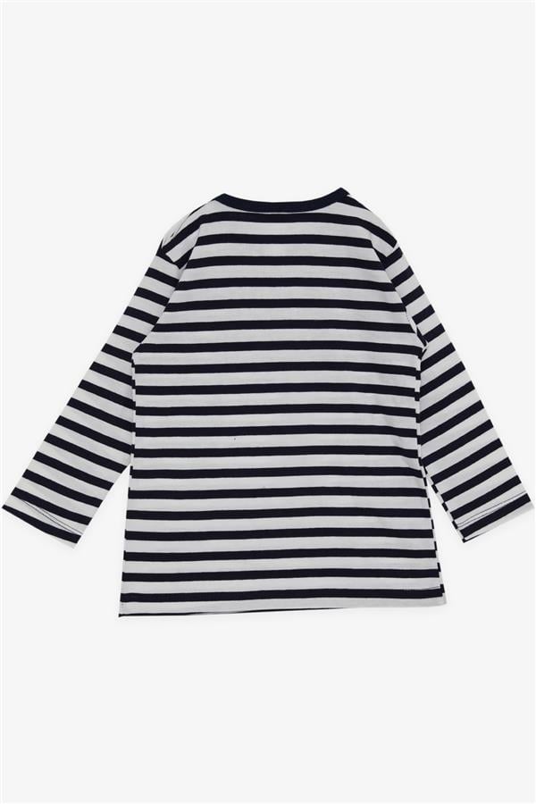 Baby Boy Long-Sleeved T-Shirt with Puppy Print and Hat, Navy Blue (9 Months)