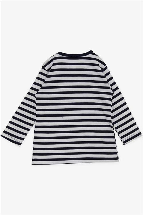 Baby Boy Long-Sleeved T-Shirt with Puppy Print and Hat, Navy Blue (9 Months)