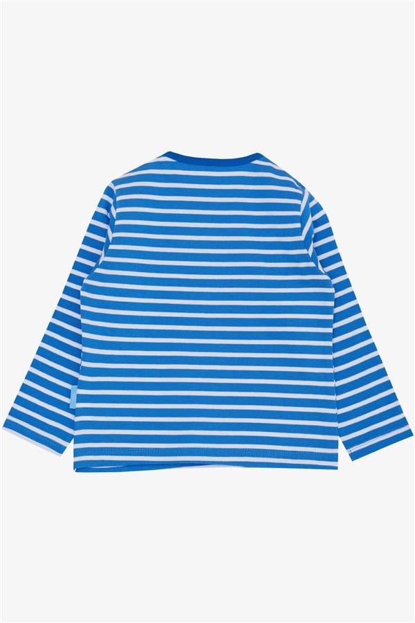 Baby Boy Long-Sleeve T-Shirt, Striped Pattern, Royal Blue (9 Months-1 Years)