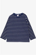 Baby Boy Long-Sleeve T-Shirt with Striped Button Closure, Navy Blue (9 Months-1.5 Years)
