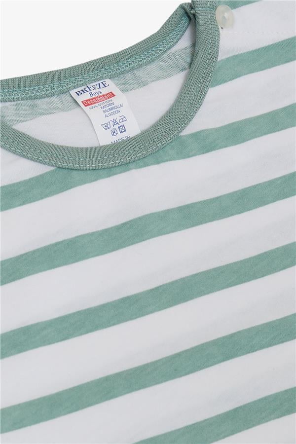 Baby Boy Long-Sleeve T-Shirt, Striped, Aqua Green (9 Months-1.5 Years)