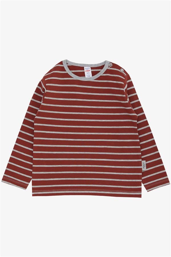 Baby Boy Long-Sleeve T-Shirt, Striped Tile Pattern (9 Months-1.5 Years)