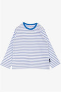 Baby Boy Long-Sleeved T-Shirt with Striped Button Closure, White (9 Months-1.5 Years)