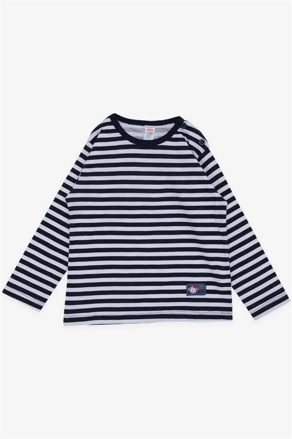 Baby Boy Long-Sleeve T-Shirt with Puppy Print and Hat, Navy Blue (9 Months-1 Years)
