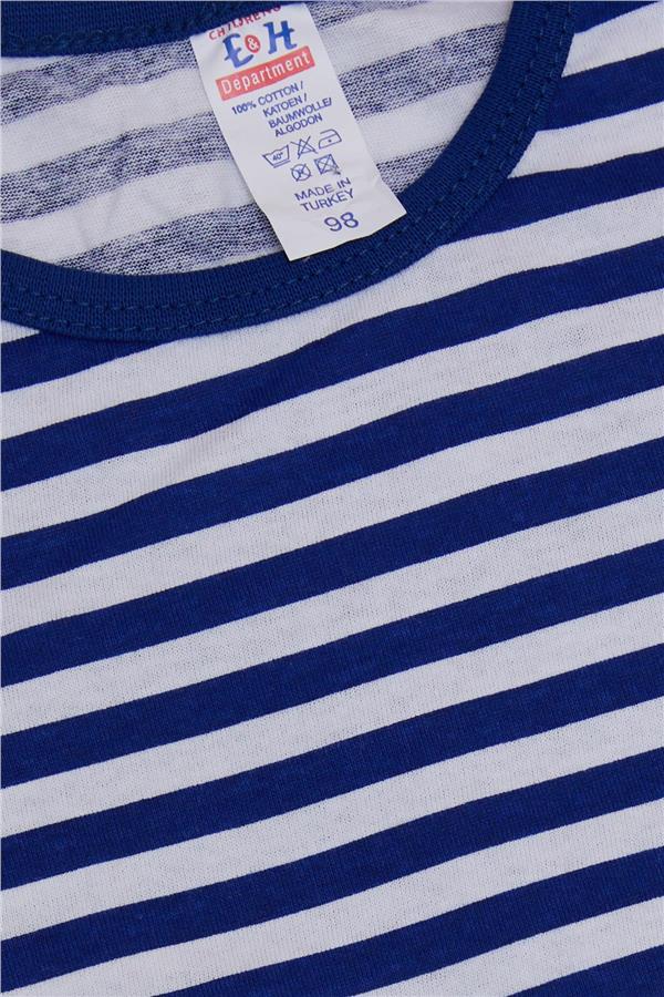 Baby Boy Long-Sleeve T-Shirt with Striped Bus Print, Royal Blue (9 Months-1 Years)