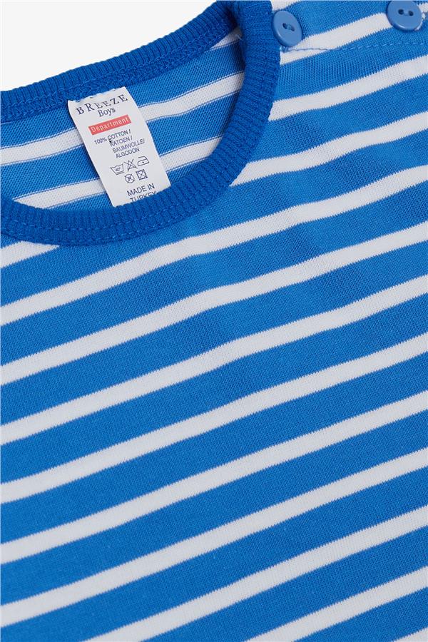 Baby Boy Long-Sleeve T-Shirt, Striped Pattern, Royal Blue (9 Months-1 Years)