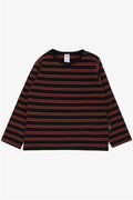 Baby Boy Long-Sleeve T-Shirt with Striped Button Closure, Black (9 Months-1.5 Years)