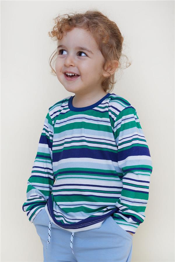Baby Boy Long-Sleeve T-Shirt, Colorful Striped, Mixed Colors (9 Months-3 Years)