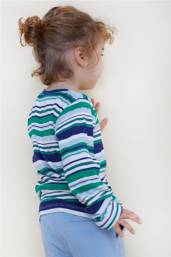 Baby Boy Long-Sleeve T-Shirt, Colorful Striped, Mixed Colors (9 Months-3 Years)