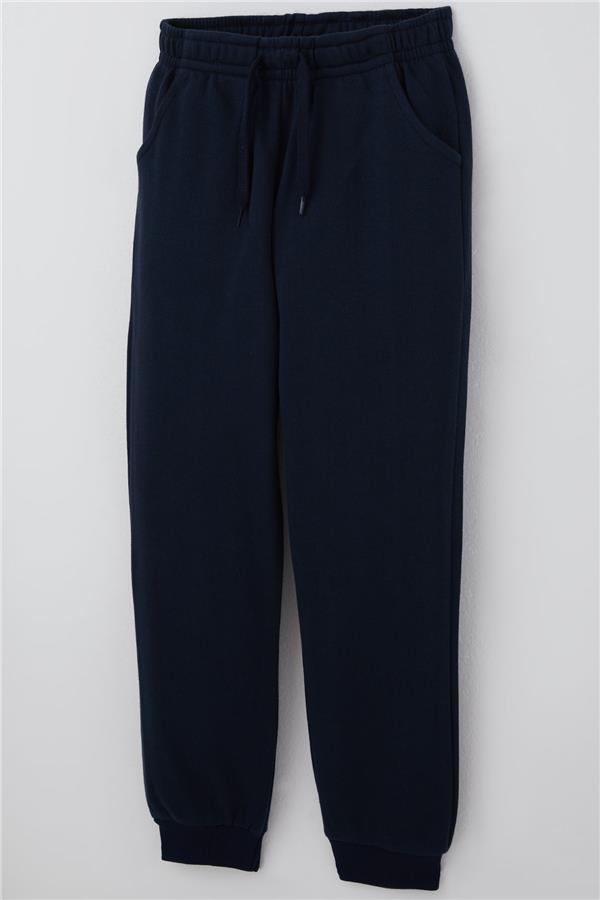 Boys' Basic Sweatpants with Drawstring Accessory, Navy Blue (Ages 4)