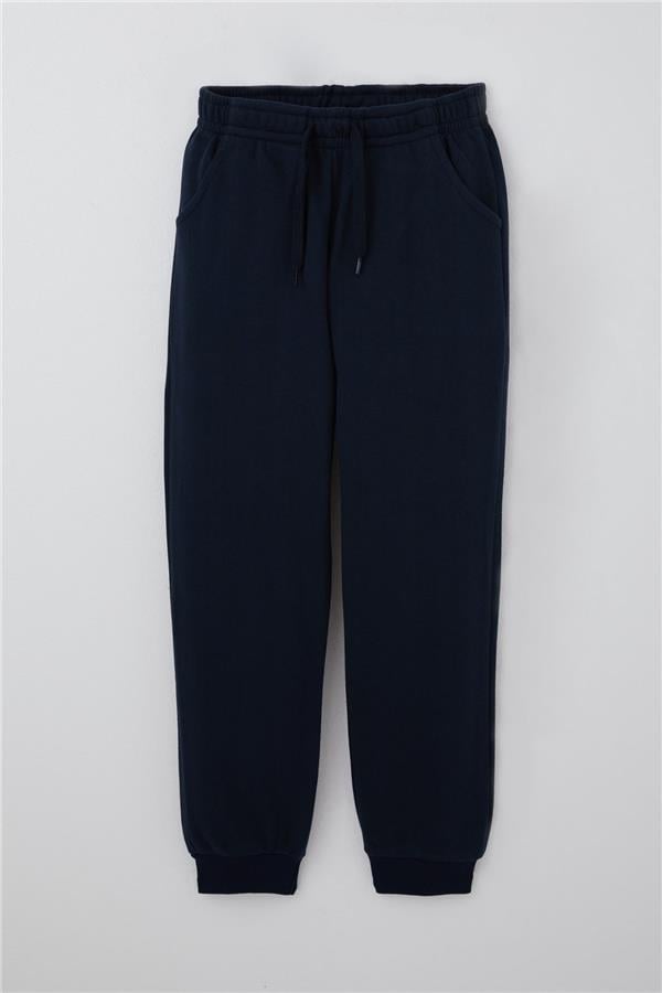 Boys' Basic Sweatpants with Drawstring Accessory, Navy Blue (Ages 4)