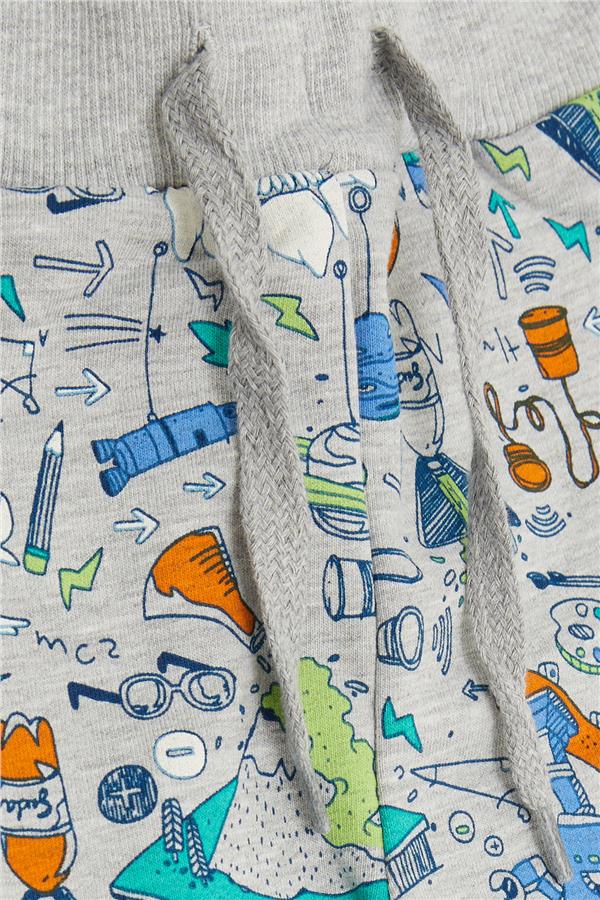 Baby Boy Sweatpants Science Theme Grey Melange (1.5 Years)