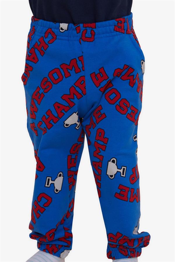 Boys' Sweatpants, Champion Theme, Trophy Design, Navy Blue (1-1.5 Years)