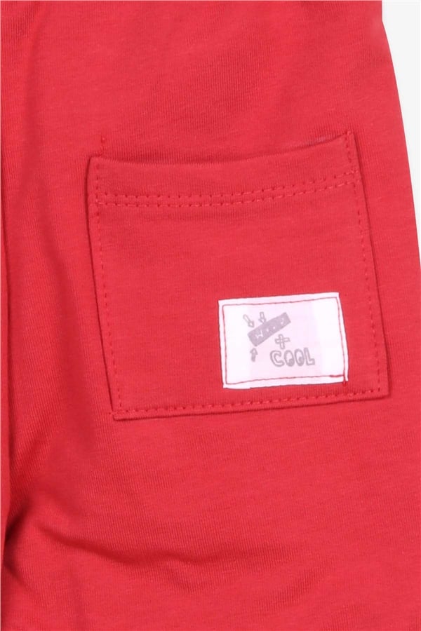 Baby Boy Sweatpants with Patch Pockets, Terracotta (1-1.5 Years)