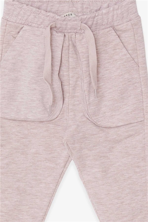 Baby Boy Sweatpants with Patch Pockets, Beige Melange (1-1.5 Years)