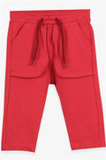 Baby Boy Sweatpants with Patch Pockets, Terracotta (1-1.5 Years)